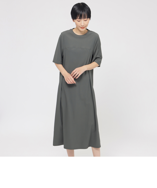【接触冷感】【UVカット】【ウォッシャブル】メリルハイテンションTシャツワンピース