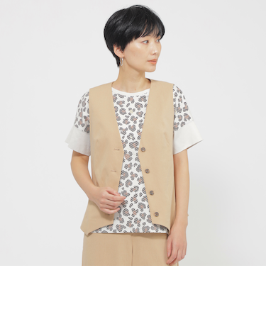 【カタログ掲載品】【ウォッシャブル】コットン麻ブレンドストレッチジレ