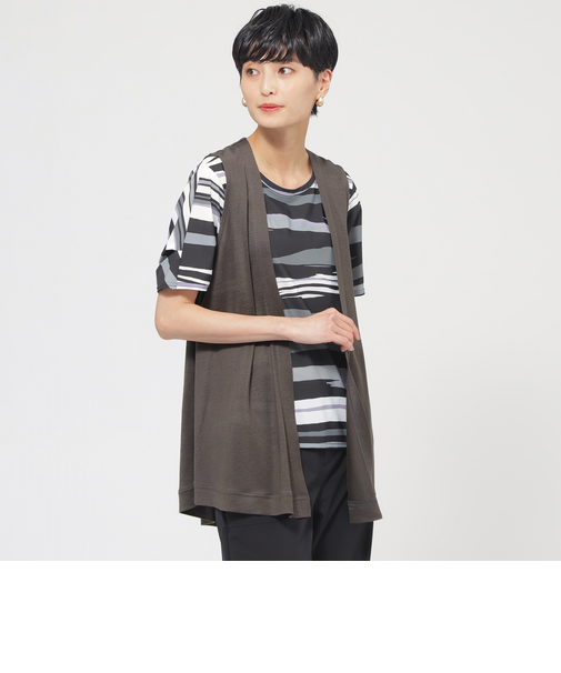 【接触冷感】【ウォッシャブル】リヨセルジャージ―ジレ