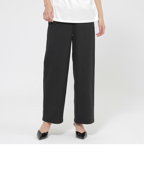 【カタログ掲載品】【ウォッシャブル】コットン麻ブレンドストレッチワイドストレートパンツ