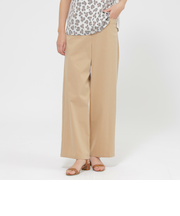 【カタログ掲載品】【ウォッシャブル】コットン麻ブレンドストレッチワイドストレートパンツ