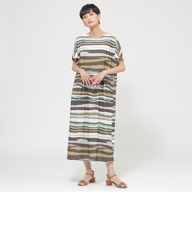 【カタログ掲載品】【接触冷感】【UV対策】【ウォッシャブル】コンチェロアニマルボーダーワンピース