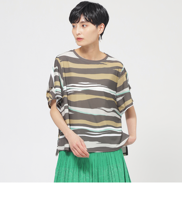 【カタログ掲載品】【接触冷感】【UV対策】【ウォッシャブル】コンチェロアニマルボーダーカットソー