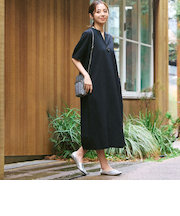 【カタログ掲載品】【接触冷感】【UV対策】【ウォッシャブル】リネンライクタンブラーワンピース