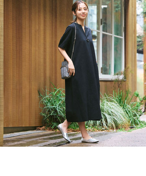 【カタログ掲載品】【接触冷感】【UV対策】【ウォッシャブル】リネンライクタンブラーワンピース