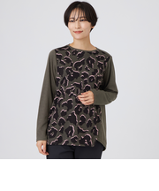 【ウォッシャブル】ジオメトリックパンサーカットソー