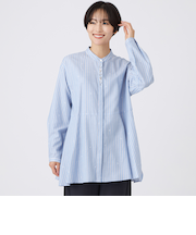 【カタログ掲載品】【ウォッシャブル】ストライプジャカードビジューブラウス