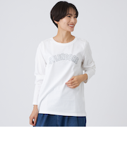 【カタログ掲載品】【ウォッシャブル】スパンコールロゴプルオーバーカットソー