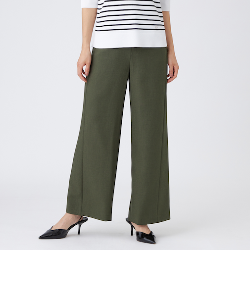 【吸水速乾】【遮熱】【着用じわ防止】【ストレッチ性】ドライメランジワイドパンツ