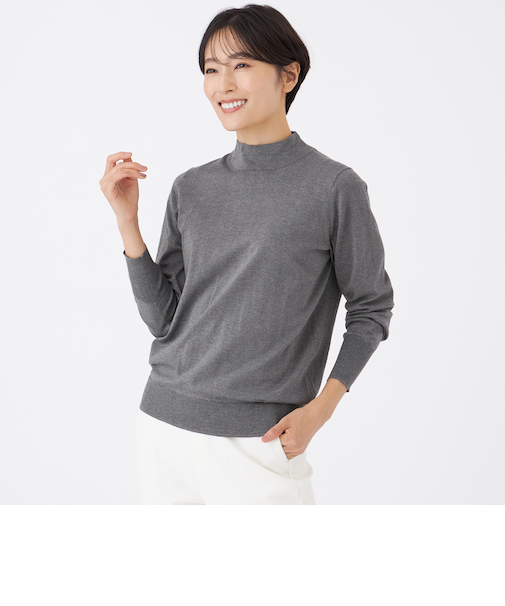 【カタログ掲載】【ウォッシャブル】ラメハイゲージニットハイネックプルオーバー