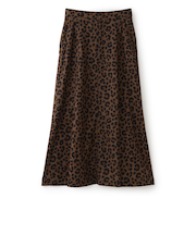 【マシンウォッシャブル】パンサープリントフレアスカート