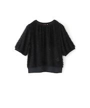 【ウォッシャブル】ラメカットジャカードコンビプルオーバー