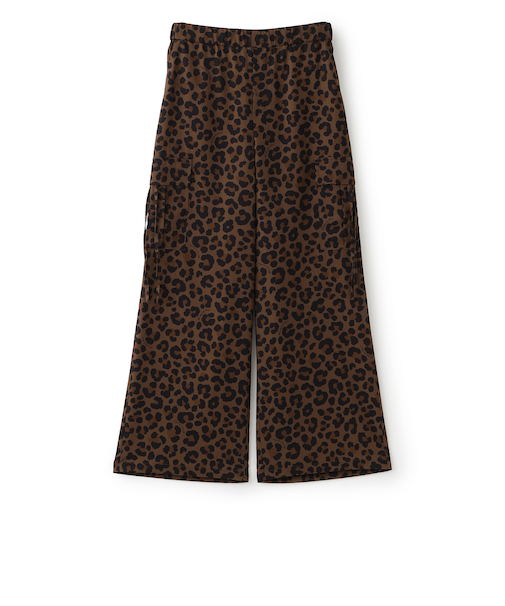 【マシンウォッシャブル】レオパードプリントカーゴパンツ