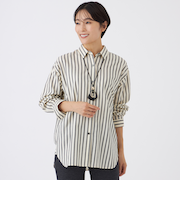 【カタログ掲載】【ウォッシャブル】ジャカードラメストライプシャツ