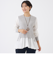 【カタログ掲載】【ウォッシャブル】ドビーストライプシャツコンビニット