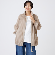 【はっ水】【防風】【ウォッシャブル】ジャージープリーツアウター