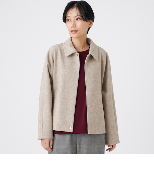 【カタログ掲載】【ウォッシャブル】ウールライクジャージ―ブルゾン