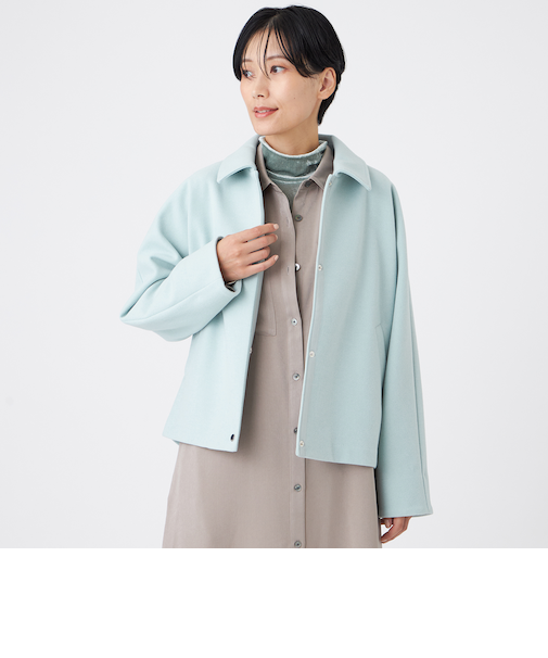 【カタログ掲載】【ウォッシャブル】ウールライクジャージ―ブルゾン