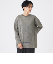 【ウォッシャブル】ゼブラモチーフラメスウェットプルオーバー