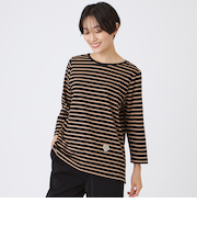 【ウォッシャブル】タイガーパッチボーダーカットソー