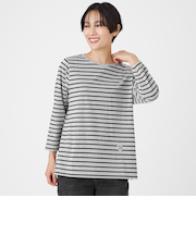 【ウォッシャブル】タイガーパッチボーダーカットソー