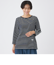 【ウォッシャブル】タイガーパッチボーダーカットソー
