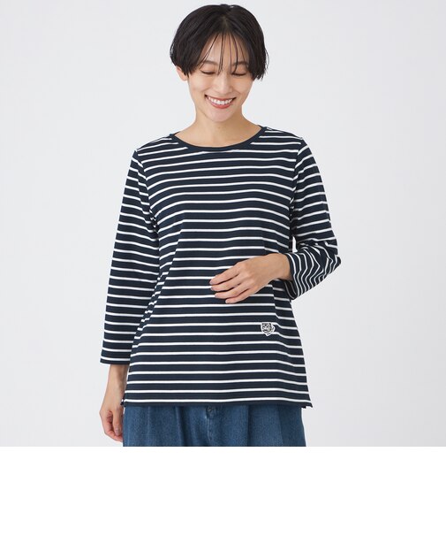 【ウォッシャブル】タイガーパッチボーダーカットソー