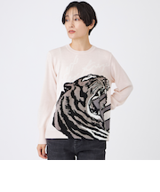 【カタログ掲載】【ウォッシャブル】イニシャルタイガーインターシャニットプルオーバー