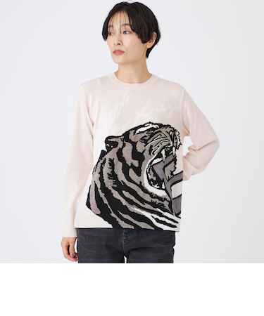 【カタログ掲載】【ウォッシャブル】イニシャルタイガーインターシャニットプルオーバー