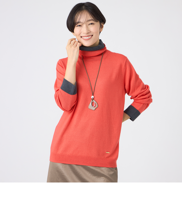 【カタログ掲載】【ウォッシャブル】ダブルタートルネックニットプルオーバー