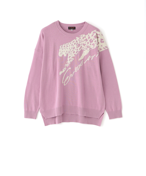 【カタログ掲載品】【ウォッシャブル】ラメパンサーインターシャニット