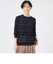 【カタログ掲載】【ウォッシャブル】モールボーダーニットプルオーバー