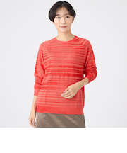 【カタログ掲載】【ウォッシャブル】モールボーダーニットプルオーバー