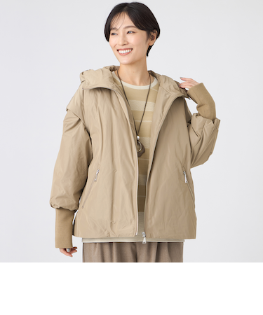 【SANYO Style EDITION掲載】【ウォッシャブル】2WAYスムースタフタダウンジャケット