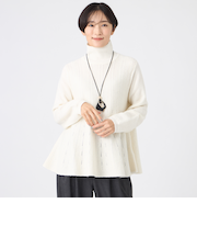 【カタログ掲載】【ウォッシャブル】ブライトミックスペプラムニットプルオーバー