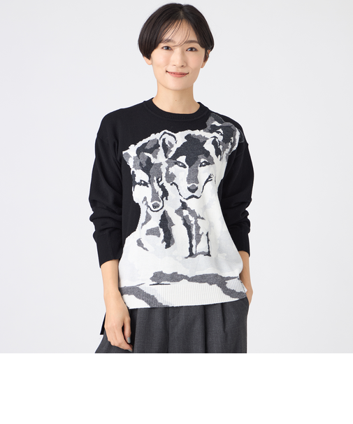 【カタログ掲載】【ウォッシャブル】ウルフインターシャニットプルオーバー