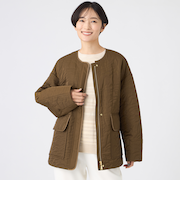 【カタログ掲載】【マシンウォッシャブル】アニマルキルトノーカラージャケット