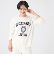 【SANYO Style EDITION掲載】【ウォッシャブル】ウルフカレッジロゴニットプルオーバー