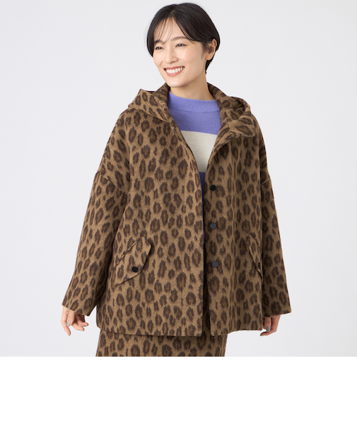 【カタログ掲載】ウールパンサージャカードフーデッドコート