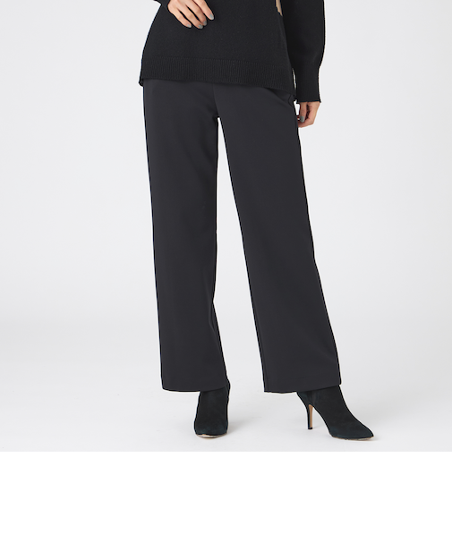 【マシンウォッシャブル】バックスエードダンボールニットストレートパンツ