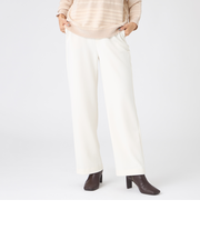 【マシンウォッシャブル】バックスエードダンボールニットストレートパンツ