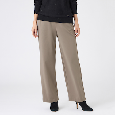 【マシンウォッシャブル】バックスエードダンボールニットストレートパンツ