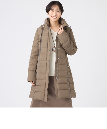 【SANYO Style EDITION掲載】【ウォッシャブル・放電テープ付】マットタフタフーデッドロングダウンコート