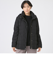 【SANYO Style EDITION掲載】【ウォッシャブル・放電テープ付】マットタフタフーデッドミドルダウンジャケット