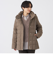 【SANYO Style EDITION掲載】【ウォッシャブル・放電テープ付】マットタフタフーデッドミドルダウンジャケット