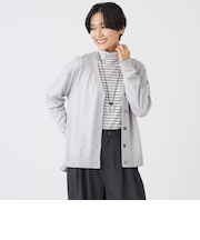 【ウォッシャブル】ハイゲージラインニットカーディガン