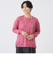 【ウォッシャブル】ハイゲージラインニットカーディガン