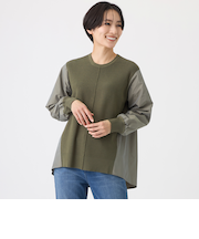 【ウォッシャブル】タフタコンビニットプルオーバー