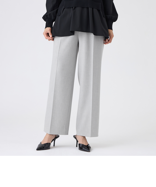 【美シルエット・ウォッシャブル】ストレッチツイルタックパンツ