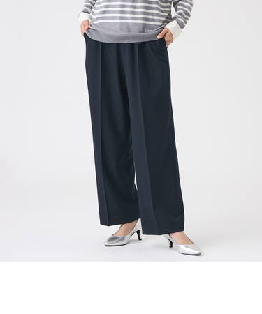 【美シルエット・ウォッシャブル】ストレッチツイルタックパンツ